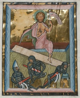 Manuscript Leaf with the Resurrection, from a Psalter, mid-13th century. Creator: Unknown.