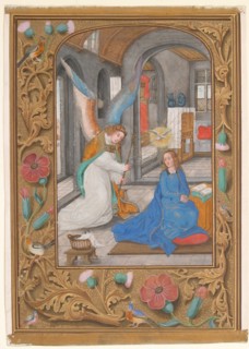 Manuscript Leaf with the Annunciation, from a Book of Hours, ca. 1500-1525. Creator: Unknown.