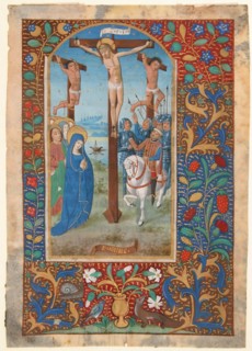 Manuscript Leaf with the Crucifixion, from a Book of Hours, last quarter 15th century. Creator: Unknown.