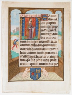 Manuscript Leaf with Saint Thomas, from a Book of Hours, ca. 1500. Creator: Unknown.