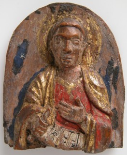 Miniature Relief of Hebrew Prophet Daniel (?) with Scroll, 1200-1225. Creator: Unknown.