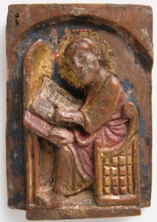 Miniature Relief of a Saint Luke at His Writing Table, 1200-1225. Creator: Unknown.