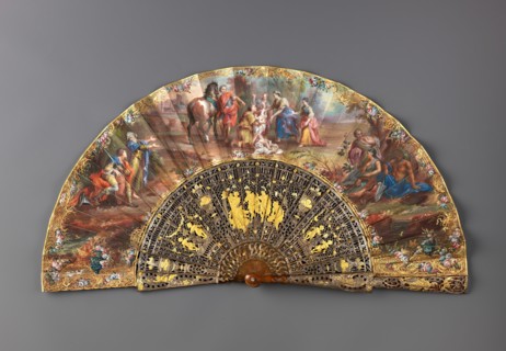 Folding fan with The Finding of Romulus and Remus, mid-18th century. Creator: Unknown.