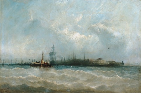New York from the Harbor Showing the Battery and Castle Garden, 1858. Creator: Alfred Copestick.
