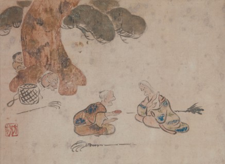 Old Man and Woman. Creators: Unknown, Ogata Korin.