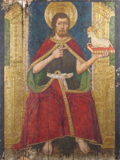 Panel with Saint John the Baptist Enthroned from Retable, 15th century. Creator: Domingo Ram.