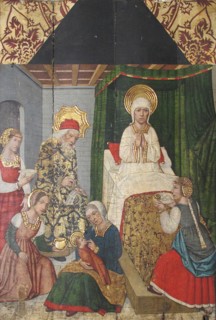 Panel with the Birth of St. John the Baptist from Retable, 15th century. Creator: Domingo Ram.
