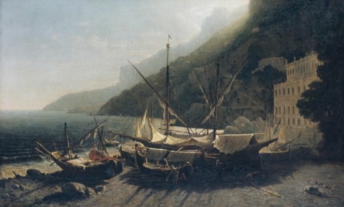 View at Amalfi, Bay of Salerno, 1857. Creator: George Loring Brown.