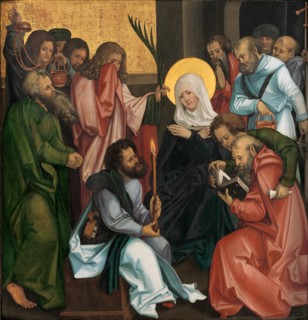 The Dormition of the Virgin; (reverse) Christ Carrying the Cross, ca. 1510. Creator: Hans Schäufelein the Elder.