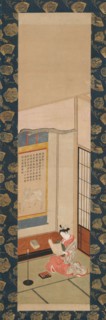 Courtesan Reading a Letter, mid-18th century. Creator: Ishikawa Toyonobu.