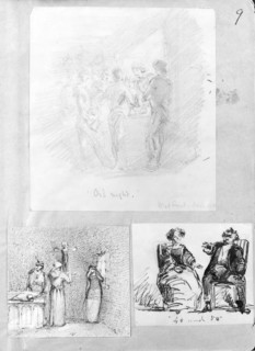 The Margrave, the Prince[ss] and the Hermit (from Sketchbook), 1854-55. Creator: James Abbott McNeill Whistler.