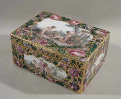 Snuffbox with scenes of children in pastoral settings, 1752-53. Creator: Jean François Breton.