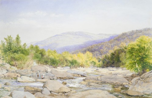 Landscape: View on Catskill Creek, 1867. Creator: John William Hill.