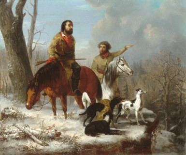Trappers, ca. 1855. Creators: Jonathan K. Trego, J. L. Williams.