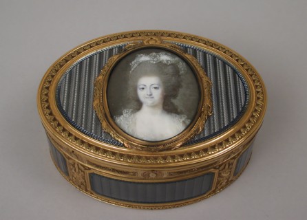 Snuffbox with portrait of a woman, 1773-74, miniature ca. 1778-80. Creator: Joseph Etienne Blerzy.