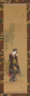 Woman under a Willow Tree, 18th century. Creator: Shunsho.