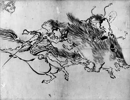 Two Figures, 19th century. Creator: Hokusai.