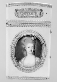 Souvenir with portrait of a woman, 1776-77. Creator: Francois Dumont.