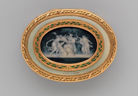 Snuffbox with six allegories of love, 1775-76. Creators: Jacques-Joseph Degault, Unknown.