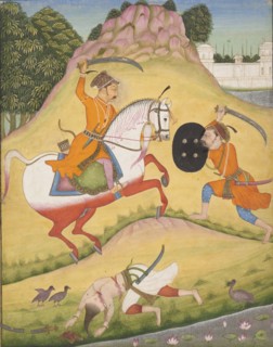 Nata Ragina: Folio from a ragamala series (Garland of Musical Modes) , 1714. Creator: Mohamed.