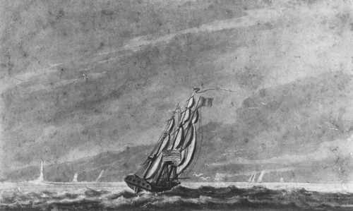 Full Sail off Sandy Hook?Entrance to New York Harbor, 1811-ca. 1813. Creator: Pavel Petrovic Svin'in.