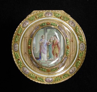 Snuffbox with miniature depicting the return of Theseus, 1781. Creator: Barthelemy Pillieux.