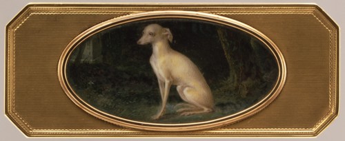 Box with portrait of a whippet, late 18th century. Creators: Joseph Etienne Blerzy, Jean-Baptiste Isabey.
