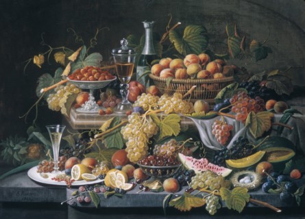 Still Life: Fruit, 1855. Creator: Severin Roesen.