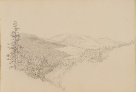 Kauterskill Clove (from Sketchbook of Landscape and Animal Subjects), ca. 1860-64. Creator: Thomas Hewes Hinckley.