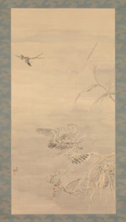 Hawk Grasping a Small Bird, 19th century. Creator: Tsubaki Chinzan.