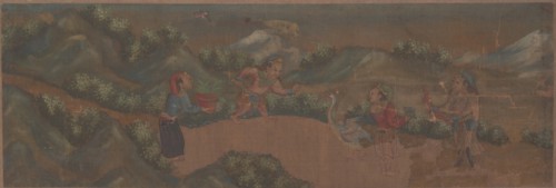 Landscape Painting of Figure in Woodland Setting. Creator: Unknown.