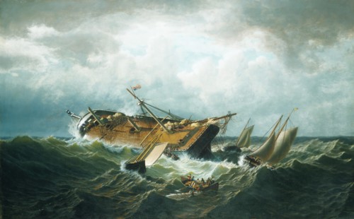 Shipwreck off Nantucket (Wreck off Nantucket after a Storm), ca. 1860-61. Creator: William Bradford.