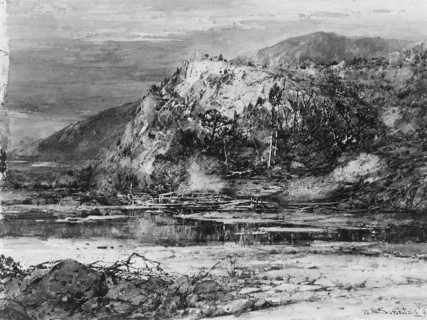 Landscape with Rocky Hills and Stream, 1890. Creator: William Louis Sonntag.