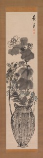 Autumn Flowers in a Bamboo Basket, 1760s. Creator: Yosa Buson.