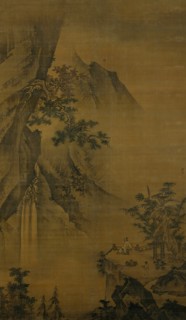 Scholar looking at a waterfall, late 15th century. Creator: Zhong Li.