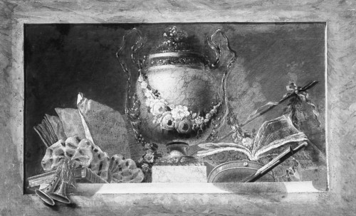 Still life with musical instruments (one of a pair), 18th century. Creator: Unknown.