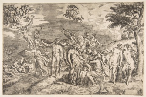 The Judgment of Paris, 16th century. Creator: Giulio Bonasone.