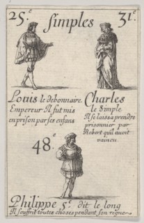 Louis le debonnaire... Charles le Simple, from 'Game of the Kings of France'