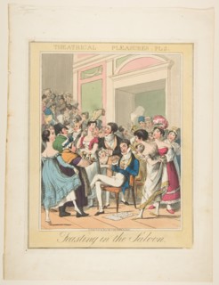 Theatrical Pleasures, Plate 5: Feasting in the Saloon, ca. 1835. Creator: Theodore Lane.