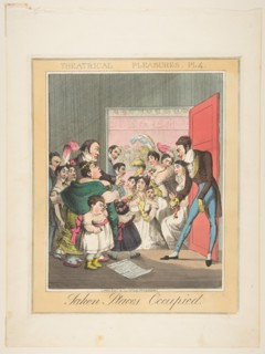 Theatrical Pleasures, Plate 4: Taken Places Occupied, ca. 1835. Creator: Theodore Lane.