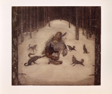 John Bauer, Troll and wolves. Creators: Unknown, John Bauer.