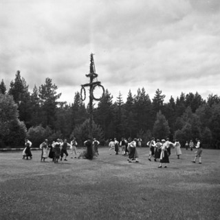 Midsummer celebrations at Mullsjo, Sweden, 1950. Creator: Unknown.