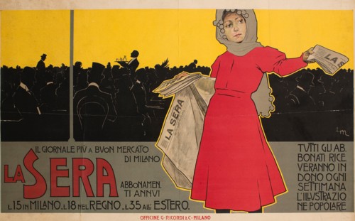 La Sera. Il giornale più à buon mercato di Milano, 1892. Creator: Metlicovitz, Leopoldo