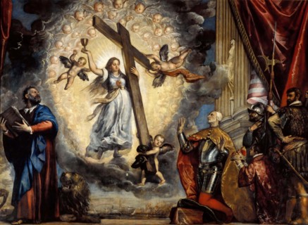 Doge Antonio Grimani Kneeling Before the Faith, Between 1555 and 1576. Creator: Titian