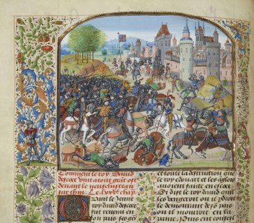 The Battle of Neville's Cross on 17 October 1346, ca 1470-1475. Creator: Liédet, Loyset