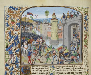 The Battle of Caen in 1346, ca 1470-1475. Creator: Liédet, Loyset