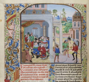 Homage of Louis II of Male by a deputation of Ghent, ca 1470-1475. Creator: Liédet, Loyset