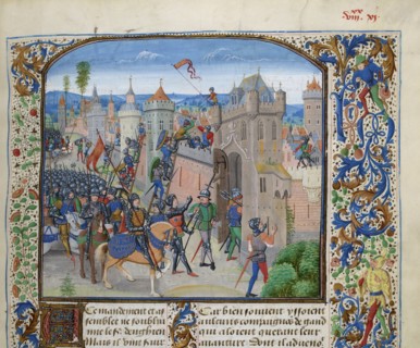 Siege of Ghent by Louis II of Male, ca 1470-1475. Creator: Liédet, Loyset