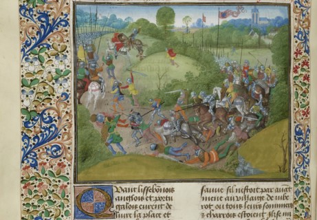 The Battle of Aljubarrota on 14 August 1385, ca 1470-1475. Creator: Anonymous.