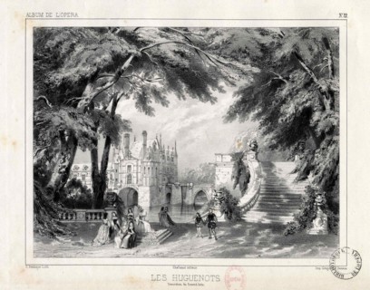 The castle and gardens at the Château de Chenonceaux, 1836. Creator: Deshayes, Célestin